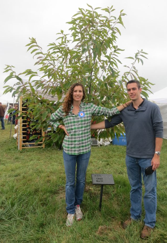 Brad and Eva with Charlie's Chestnut Tree